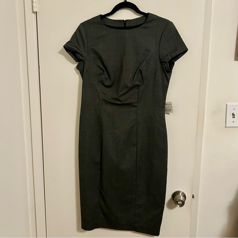 Zara Black and White Patterned Fitted Dress